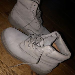 Grey Timberlands Boots